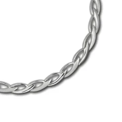 SilberDream Collier Kette Zopf 925er Silber 44,5cm Damen Halskette SDK438J