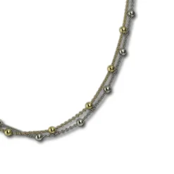SilberDream Collier Kette Kugeln vergoldet 925er Silber Damen 45cm SDK22345T