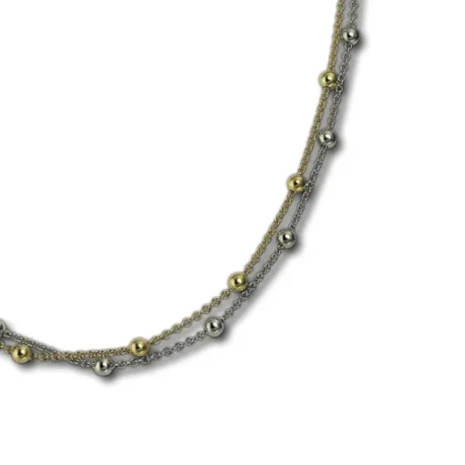 SilberDream Collier Kette Kugeln vergoldet 925er Silber Damen 45cm SDK22345T