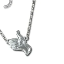 SilberDream Collier Kette Handzeichen Daumen hoch 925 Silber 46cm SDK50944J