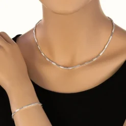 SilberDream Collier Kette Glamour 925er Silber 45,5cm Damen Kette SDK443J