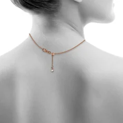SilberDream Collier Kette rose vergoldet 925 Silber Damen 45cm SDK22545E