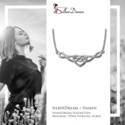 SilberDream Collier Kette Tribal Herz 925 Sterling Silber 45cm SDK50045J