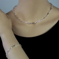 SilberDream Collier Kette Oval 925 Sterling Silber 44,5cm Halskette SDK455J