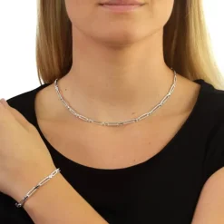 SilberDream Collier Kette Trendy 925 Silber 45,5cm Halskette SDK407