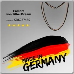 SilberDream Collier Kette gedreht rose vergoldet und geschwärzt 45cm SDK23745S