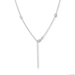 SilberDream Collier Kette Zirkonia weiß 925er Silber Damen 45cm SDK27845J