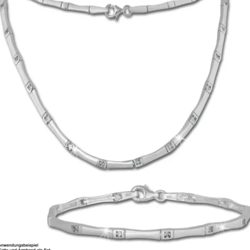 SilberDream Collier Kette Zirkonia weiß 925er Silber 44cm Halskette SDK436W