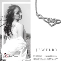 SilberDream Collier Kette Tribal Herz 925 Sterling Silber 45cm SDK50045J