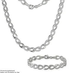 SilberDream Collier Kette Herzform 925er Silber 45cm Damen Kette SDK446J