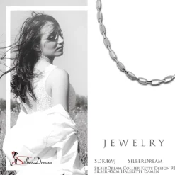 SilberDream Collier Kette Design 925 Silber 45cm Halskette Damen SDK469J
