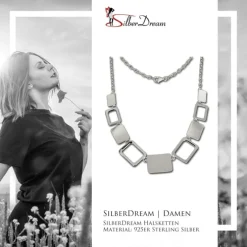 SilberDream Collier Kette Square 925 Vollsilber 45cm Halskette SDK411
