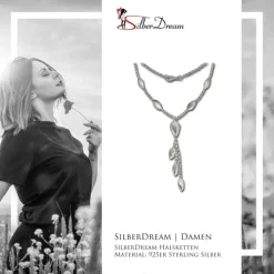 SilberDream Collier Kette Tropfen 925 Silber 44,5cm Halskette SDK414
