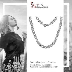 SilberDream Collier Kette Herzform 925er Silber 45cm Damen Kette SDK446J