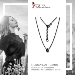 SilberDream Collier Kette verschlungen geschwärzt 925 Silber 44-47cm SDK11344S