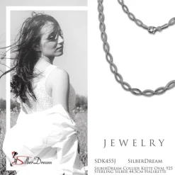 SilberDream Collier Kette Oval 925 Sterling Silber 44,5cm Halskette SDK455J