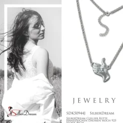 SilberDream Collier Kette Handzeichen Daumen hoch 925 Silber 46cm SDK50944J