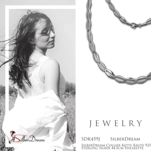SilberDream Collier Kette Raute 925 Sterling Silber 44,5cm Halskette SDK459J