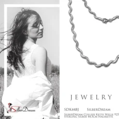 SilberDream Collier Kette Welle 925 Sterling Silber 44,5cm Halskette SDK448J