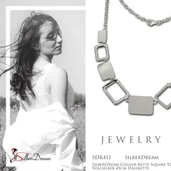 SilberDream Collier Kette Square 925 Vollsilber 45cm Halskette SDK411