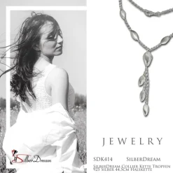 SilberDream Collier Kette Tropfen 925 Silber 44,5cm Halskette SDK414
