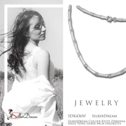 SilberDream Collier Kette Zirkonia weiß 925er Silber 44cm Halskette SDK436W