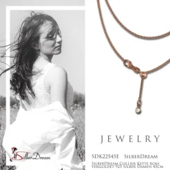 SilberDream Collier Kette rose vergoldet 925 Silber Damen 45cm SDK22545E