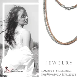 SilberDream Collier Kette gedreht rose vergoldet und 925 Silber 45cm SDK23345T