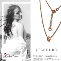 SilberDream Collier Kette verschlungen rosévergoldet 925 Silber 44cm SDK11344E