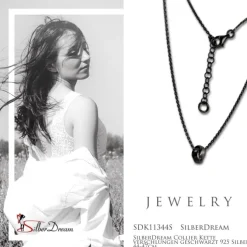 SilberDream Collier Kette verschlungen geschwärzt 925 Silber 44-47cm SDK11344S