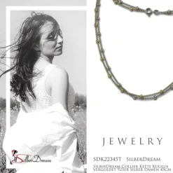 SilberDream Collier Kette Kugeln vergoldet 925er Silber Damen 45cm SDK22345T