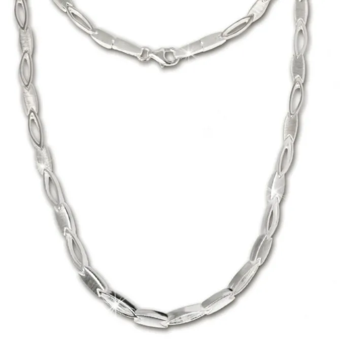 SilberDream Collier oval matt Kette 925 Silber 45cm Halskette SDK403