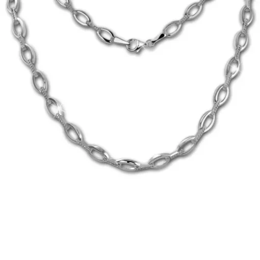 SilberDream Collier Oval Zirkonia weiß 925er Silber 44,5cm Halskette SDK449W