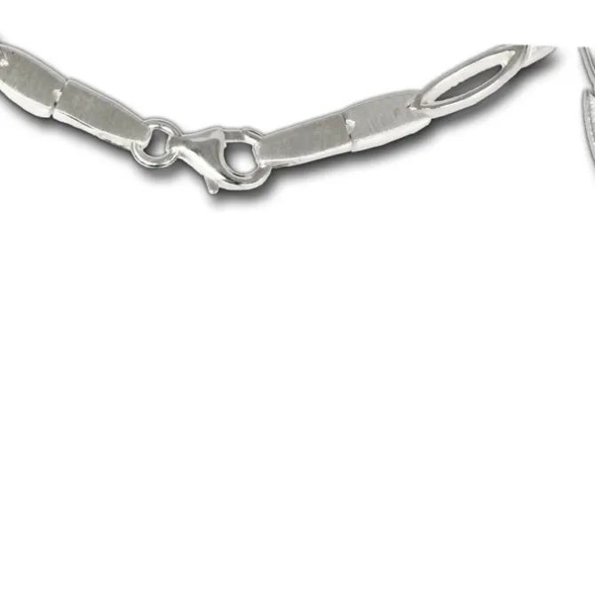 SilberDream Collier oval matt Kette 925 Silber 45cm Halskette SDK403