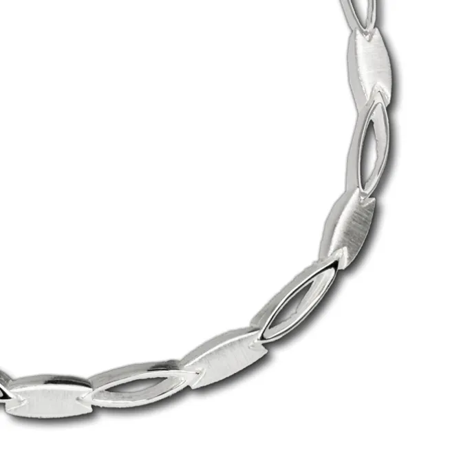 SilberDream Collier oval matt Kette 925 Silber 45cm Halskette SDK403