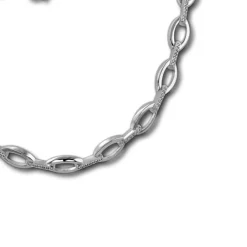 SilberDream Collier Oval Zirkonia weiß 925er Silber 44,5cm Halskette SDK449W