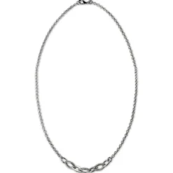 SilberDream Collier Ovale Zirkonia weiß 925er Silber 46cm Kette SDK4811W