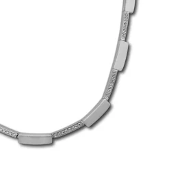 SilberDream Collier Square Zirkonia weiß 925er Silber 44,5cm Halskette SDK454W