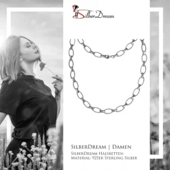 SilberDream Collier Style 925 Silber glanz matt 45cm Kette Damen SDK4803M