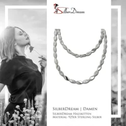 SilberDream Collier Tropfen 925 Silber cutt matt 45cm Kette SDK4794O