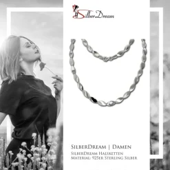 SilberDream Collier Tropfen 925 Silber glanz matt 45cm Kette SDK4793J