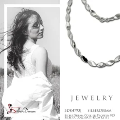 SilberDream Collier Tropfen 925 Silber glanz matt 45cm Kette SDK4793J