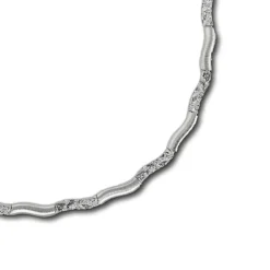 SilberDream Collier Wave 925 Silber gehämmert matt 45cm Kette SDK4792O