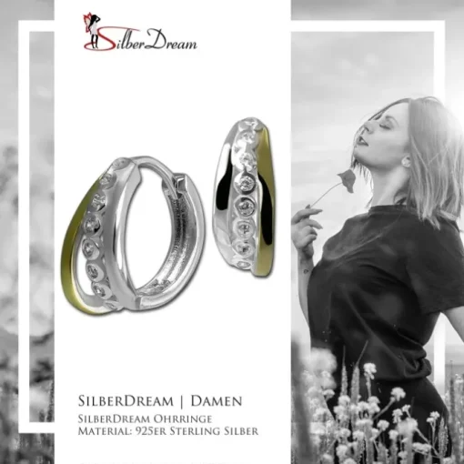 SilberDream Creole Bicolor Dream 925 Sterling Silber Damen Ohrringe SDO4435T
