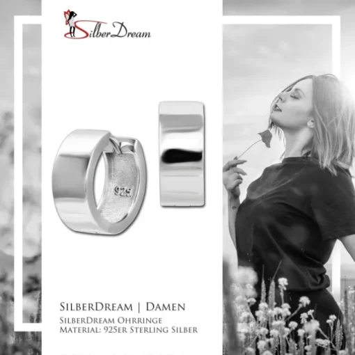 SilberDream Creole Big glanz 1,5cm 925er Sterling Silber Damen Ohrringe SDO4422J