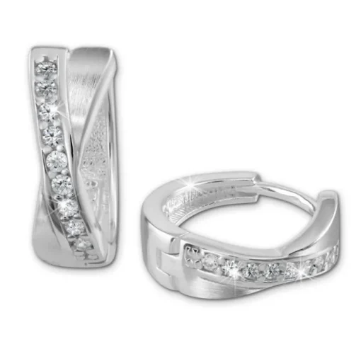 SilberDream Creole Cross Zirkonia weiß 925 Sterling Silber Damen SDO4264W