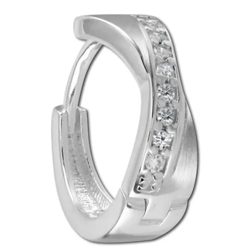 SilberDream Creole Cross Zirkonia weiß 925 Sterling Silber Damen SDO4264W