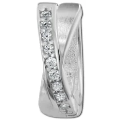 SilberDream Creole Cross Zirkonia weiß 925 Sterling Silber Damen SDO4264W