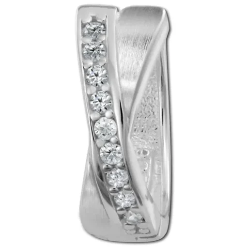 SilberDream Creole Cross Zirkonia weiß 925 Sterling Silber Damen SDO4264W