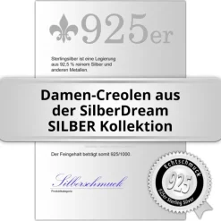 SilberDream Creole Cross Zirkonia weiß 925 Sterling Silber Damen SDO4264W